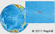 Physical Location Map of the area around 24° 2' 59" S, 123° 10' 30" W