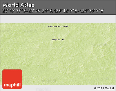Physical 3D Map of the Area around 24° 2' 59" S, 124° 10' 30" E