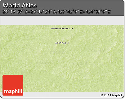 Physical 3D Map of the Area around 24° 2' 59" S, 124° 10' 30" E
