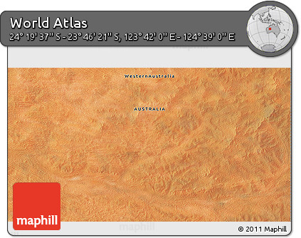 Satellite 3D Map of the Area around 24° 2' 59" S, 124° 10' 30" E
