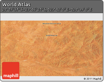 Satellite 3D Map of the Area around 24° 2' 59" S, 124° 10' 30" E