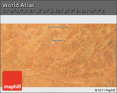 Satellite 3D Map of the Area around 24° 2' 59" S, 124° 10' 30" E