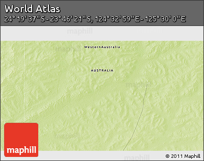 Physical 3D Map of the Area around 24° 2' 59" S, 125° 1' 30" E