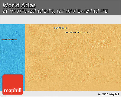 Political 3D Map of the Area around 24° 2' 59" S, 129° 16' 30" E