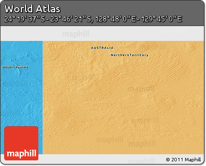 Political 3D Map of the Area around 24° 2' 59" S, 129° 16' 30" E