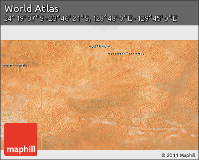 Satellite 3D Map of the Area around 24° 2' 59" S, 129° 16' 30" E