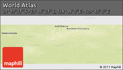 Physical Panoramic Map of the Area around 24° 2' 59" S, 129° 16' 30" E