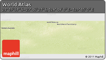 Physical Panoramic Map of the Area around 24° 2' 59" S, 129° 16' 30" E