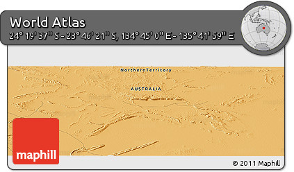 Political Panoramic Map of the Area around 24° 2' 59" S, 135° 13' 29" E