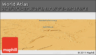 Political Panoramic Map of the Area around 24° 2' 59" S, 135° 13' 29" E