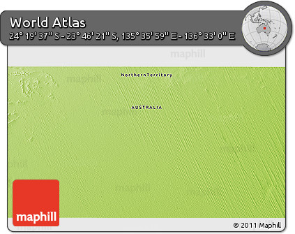 Physical 3D Map of the Area around 24° 2' 59" S, 136° 4' 29" E