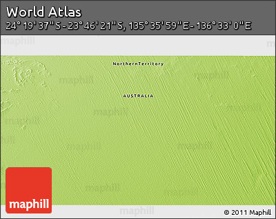 Physical 3D Map of the Area around 24° 2' 59" S, 136° 4' 29" E