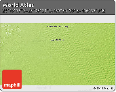 Physical 3D Map of the Area around 24° 2' 59" S, 136° 4' 29" E
