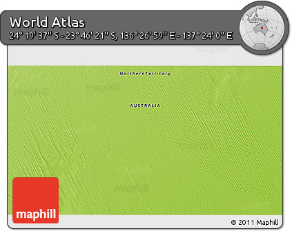 Physical 3D Map of the Area around 24° 2' 59" S, 136° 55' 30" E