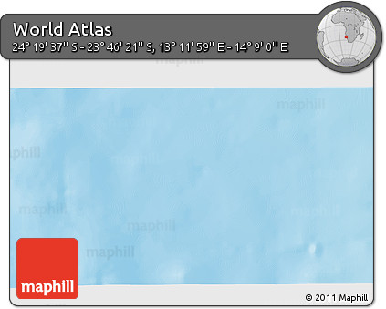 Physical 3D Map of the Area around 24° 2' 59" S, 13° 40' 30" E
