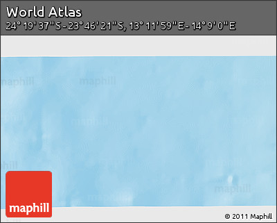 Physical 3D Map of the Area around 24° 2' 59" S, 13° 40' 30" E