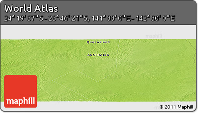 Physical Panoramic Map of the Area around 24° 2' 59" S, 142° 1' 30" E