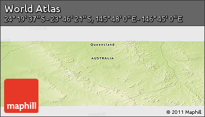 Physical Panoramic Map of the Area around 24° 2' 59" S, 146° 16' 30" E