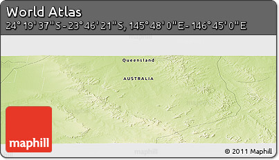 Physical Panoramic Map of the Area around 24° 2' 59" S, 146° 16' 30" E