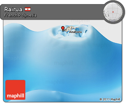 Shaded Relief Panoramic Map of Rairua
