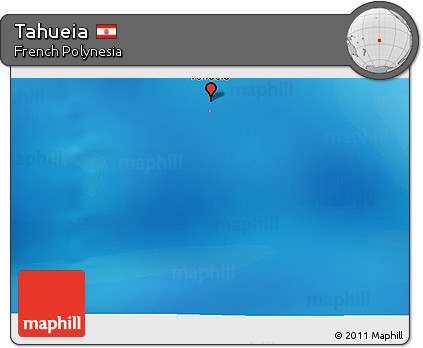 Shaded Relief Panoramic Map of Tahueia