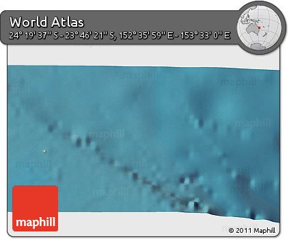 Satellite 3D Map of the Area around 24° 2' 59" S, 153° 4' 29" E