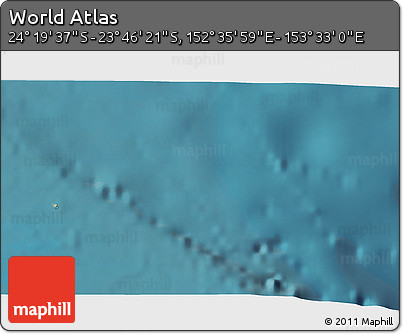 Satellite 3D Map of the Area around 24° 2' 59" S, 153° 4' 29" E