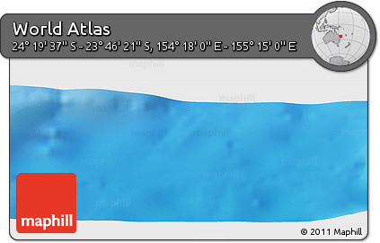 Physical Panoramic Map of the Area around 24° 2' 59" S, 154° 46' 30" E