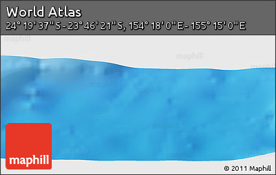 Physical Panoramic Map of the Area around 24° 2' 59" S, 154° 46' 30" E