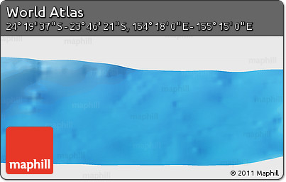 Physical Panoramic Map of the Area around 24° 2' 59" S, 154° 46' 30" E