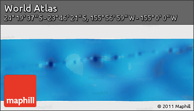 Physical Panoramic Map of the Area around 24° 2' 59" S, 155° 28' 29" W
