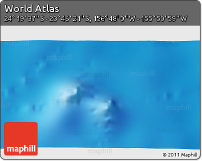 Shaded Relief 3D Map of the Area around 24° 2' 59" S, 156° 19' 29" W