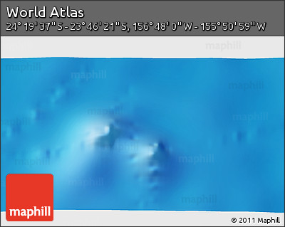 Shaded Relief 3D Map of the Area around 24° 2' 59" S, 156° 19' 29" W
