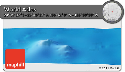 Physical Panoramic Map of the Area around 24° 2' 59" S, 156° 19' 29" W
