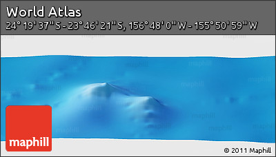 Physical Panoramic Map of the Area around 24° 2' 59" S, 156° 19' 29" W