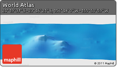 Physical Panoramic Map of the Area around 24° 2' 59" S, 156° 19' 29" W
