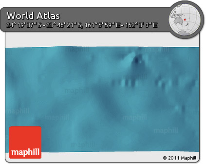 Satellite 3D Map of the Area around 24° 2' 59" S, 161° 34' 29" E
