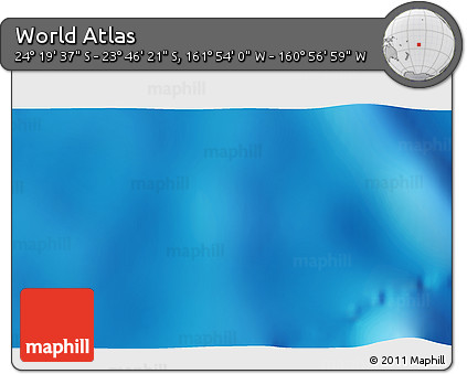 Physical 3D Map of the Area around 24° 2' 59" S, 161° 25' 30" W