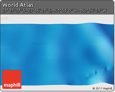 Physical 3D Map of the Area around 24° 2' 59" S, 161° 25' 30" W