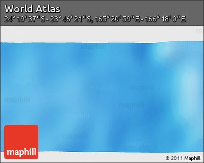 Physical 3D Map of the Area around 24° 2' 59" S, 165° 49' 29" E