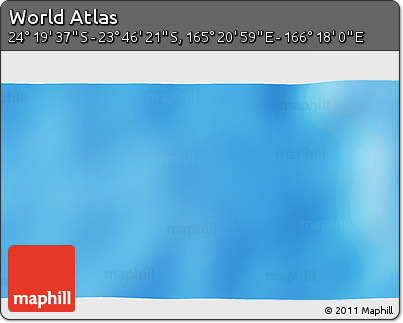 Physical 3D Map of the Area around 24° 2' 59" S, 165° 49' 29" E