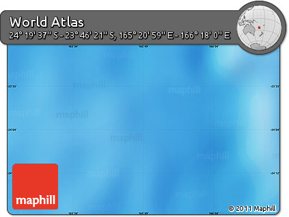 Physical Map of the Area around 24° 2' 59" S, 165° 49' 29" E
