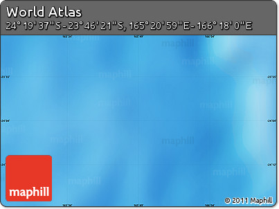 Physical Map of the Area around 24° 2' 59" S, 165° 49' 29" E