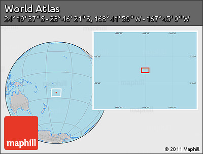 Gray Location Map of the Area around 24° 2' 59" S, 168° 13' 29" W