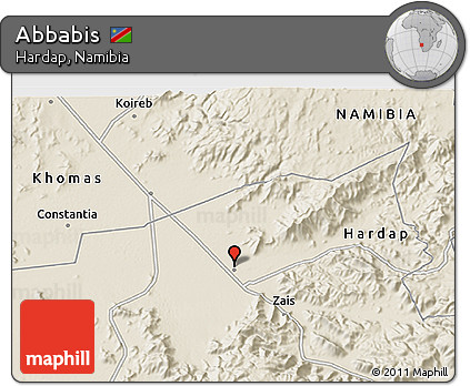 Shaded Relief 3D Map of Abbabis