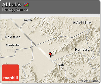 Shaded Relief 3D Map of Abbabis