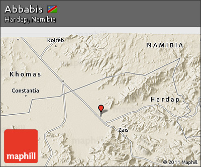 Shaded Relief 3D Map of Abbabis