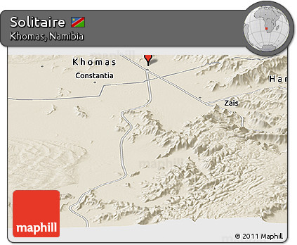 Shaded Relief Panoramic Map of Solitaire