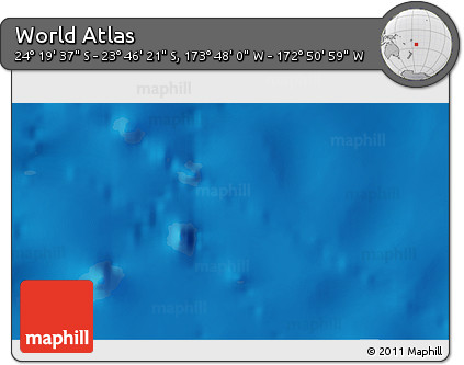 Physical 3D Map of the Area around 24° 2' 59" S, 173° 19' 29" W