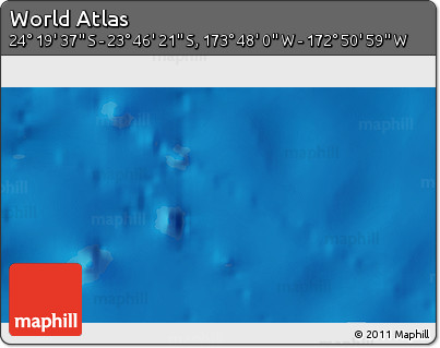 Physical 3D Map of the Area around 24° 2' 59" S, 173° 19' 29" W